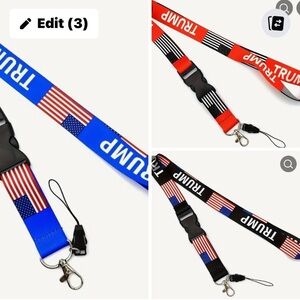 Patriotic Lanyard Trio - Red, Blue, Black